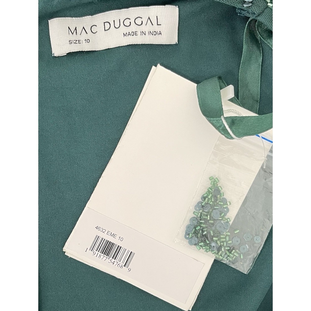 Mac Duggal 4632 Emerald Green Sequin Long Sleeve Cocktail Dress Size 10 $498‎ - Picture 8 of 8